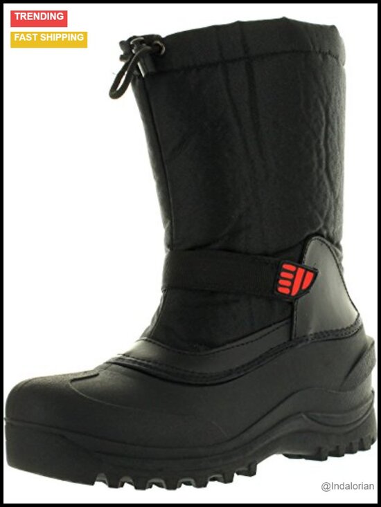 Men\'s Waterproof Insulated Snow Boots with Pull On Design